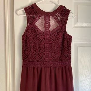 Burgundy lace romper